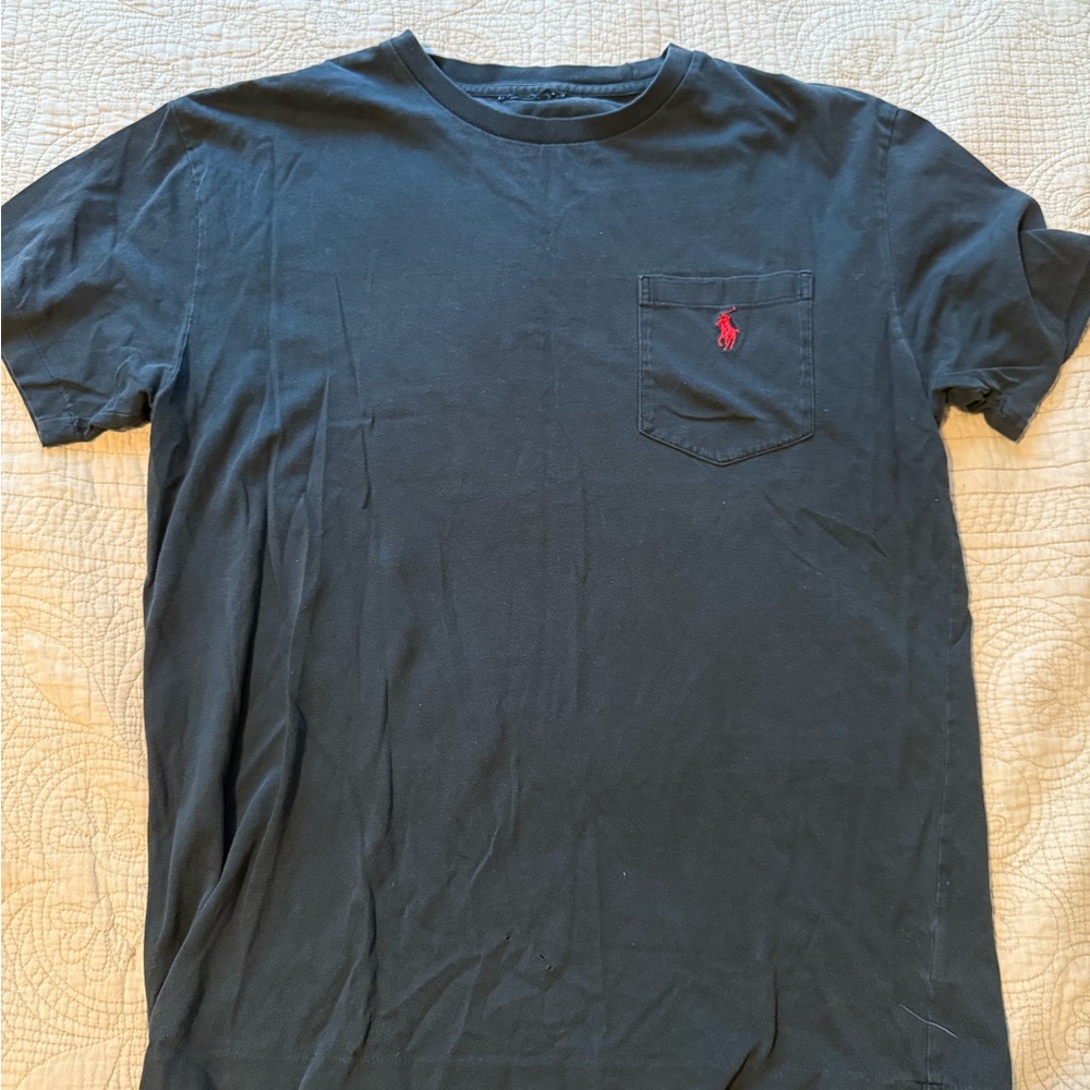 Polo by Ralph Lauren Men's Dark T-Shirt with Red Logo